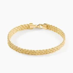 Bracelet Jerry Maille Corde 3 Rangs Or Jaune