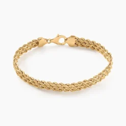 Bracelet Jerry Maille Corde 3 Rangs Or Jaune
