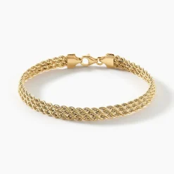 Bracelet Jerry Maille Corde 3 Rangs 1 Or Jaune