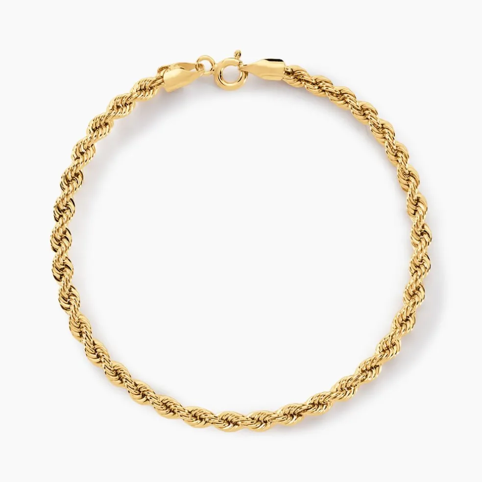 Bracelet Jerry Or Jaune Maille Corde