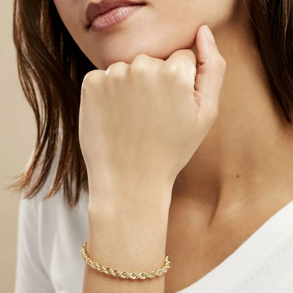 Bracelet Jerry Or Jaune Maille Corde