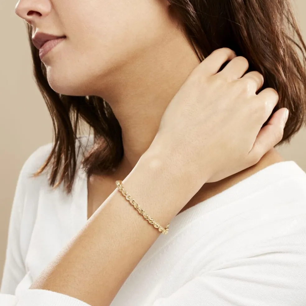 Bracelet Jerry Or Jaune Maille Corde