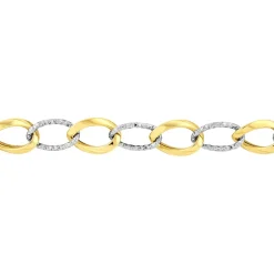 Bracelet Joice Maille Alternée Et Godronne Or Bicolore