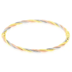 Bracelet Jonc Anaisaae Torsade Or Tricolore