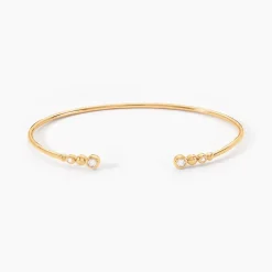 Bracelet Jonc Aura Plaque Or Jaune Oxyde De Zirconium