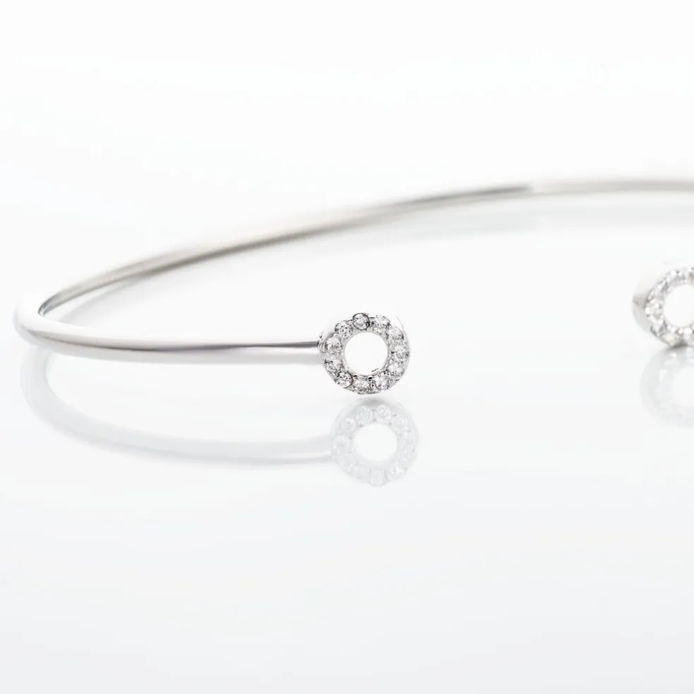 Bracelet Jonc Danae Argent Blanc Oxyde De Zirconium