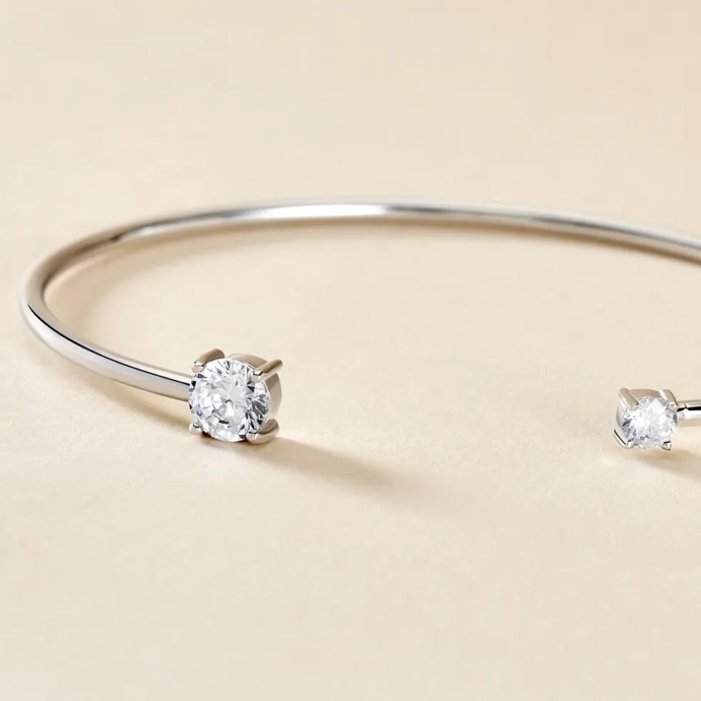 Bracelet Jonc Domitille Argent Blanc Oxyde De Zirconium