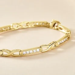 Bracelet Jonc Epiphanieae Plaqué Or Jaune Oxyde De Zirconium