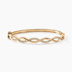 Bracelet Jonc Imae Plaqué Or Jaune Oxyde De Zirconium