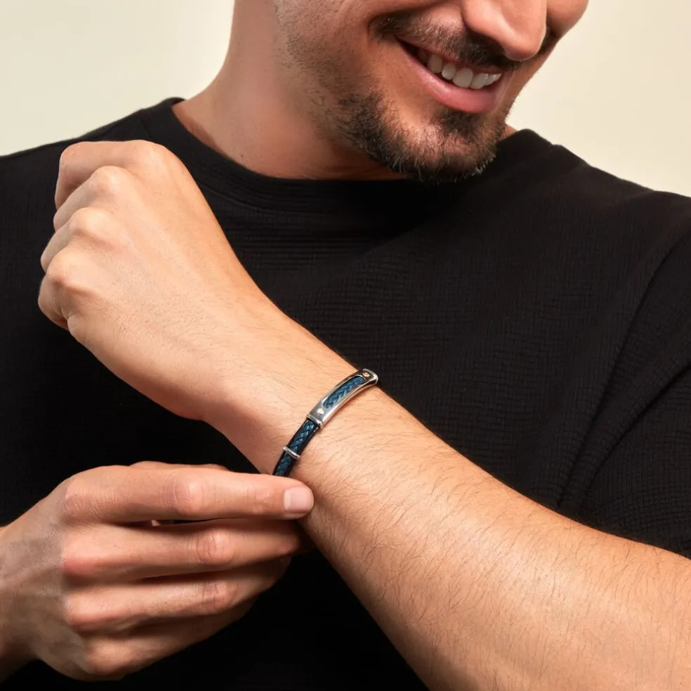 Bracelet Jourdan Cuir Bleu