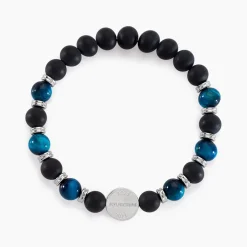 Bracelet Jourdan Homme 1921 Acier Blanc 艙il De Tigre Onyx