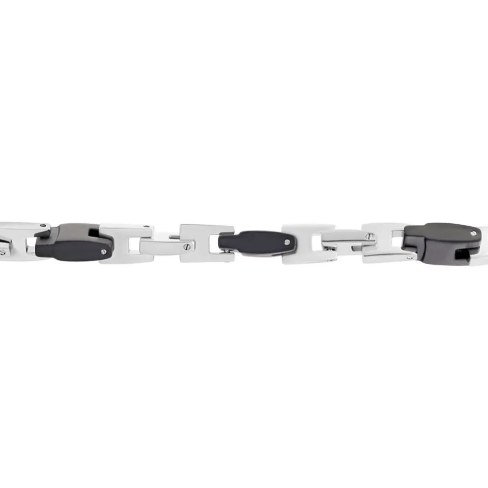 Bracelet Jourdan Homme Black Beal Acier Argente