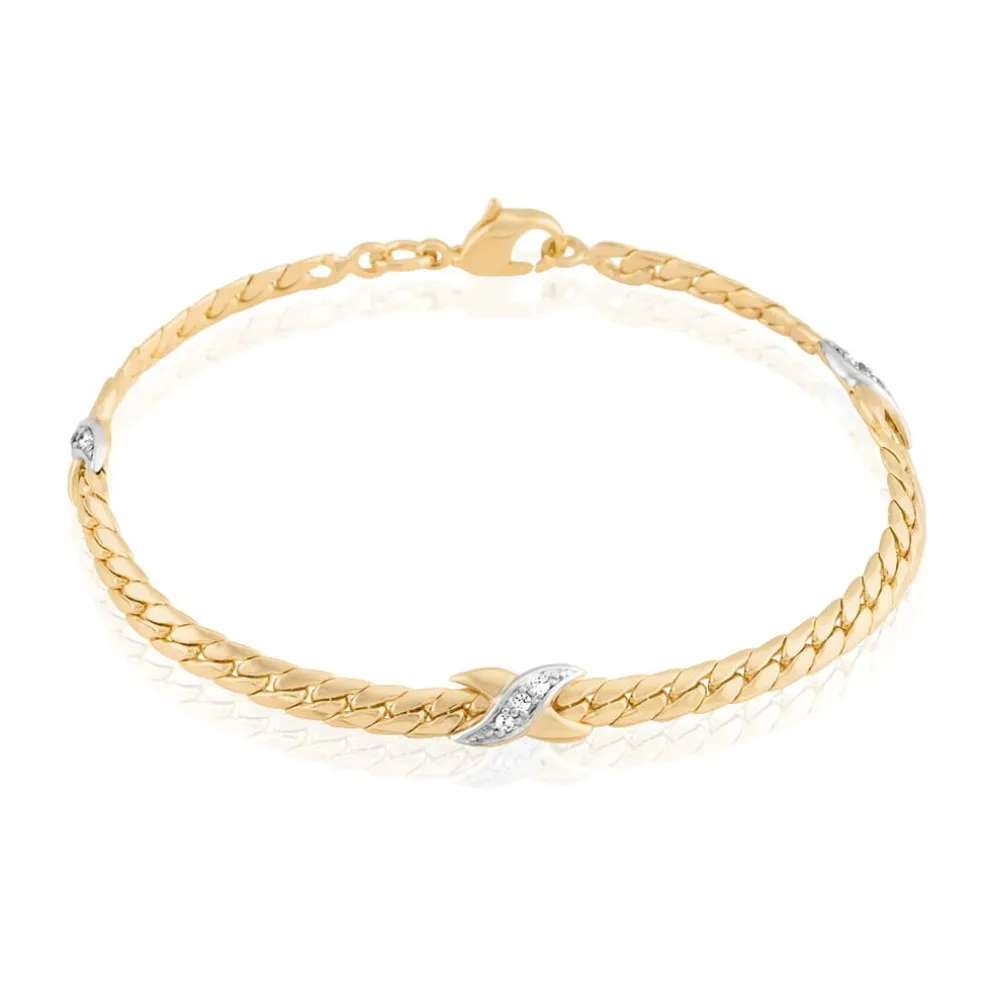 Bracelet Lamyae Plaqué Or Jaune Oxyde De Zirconium