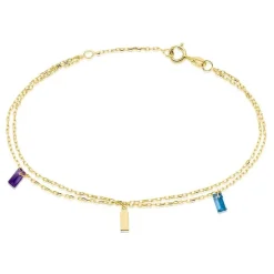 Bracelet Lavender Or Jaune Améthyste Topaze