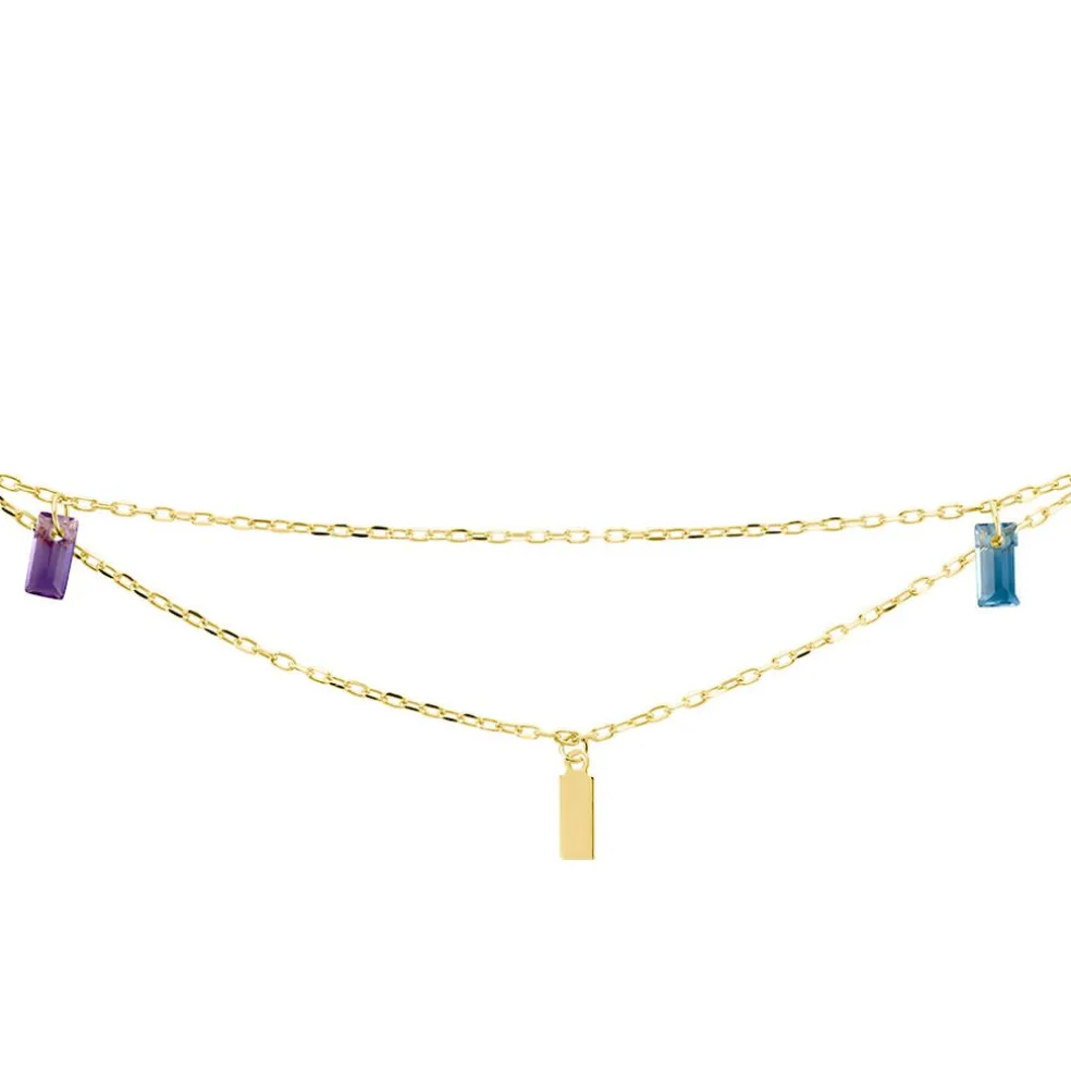 Bracelet Lavender Or Jaune Améthyste Topaze