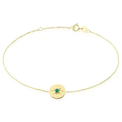 Bracelet Melchior Or Jaune Emeraude