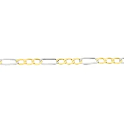 Bracelet Or Bicolore Maille Alternée 1/3