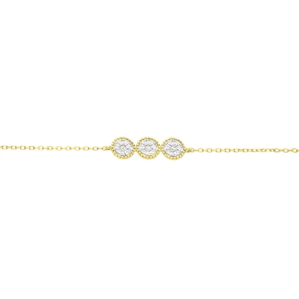 Bracelet Or Jaune Caleb Oxydes De Zirconium
