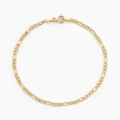 Bracelet Or Jaune Caméo Maille Alternée 1/3