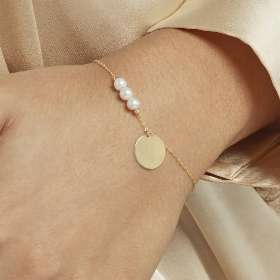 Bracelet Or Jaune Loreto Perles De Culture