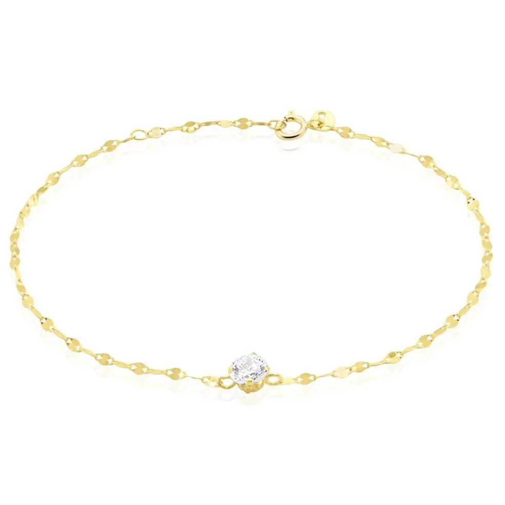 Bracelet Or Jaune Luminae Oxyde De Zirconium