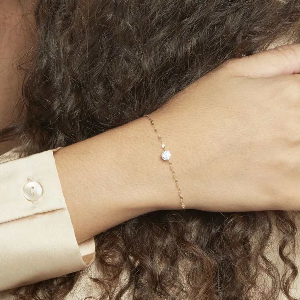 Bracelet Or Jaune Luminae Oxyde De Zirconium