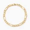 Bracelet Or Jaune Maille Alternée