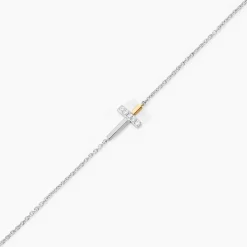 Bracelet Or Jaune Oxyde De Zirconium