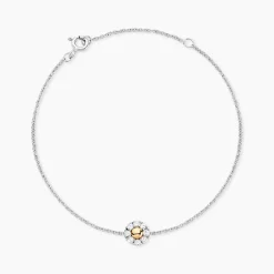 Bracelet Or Jaune Oxyde De Zirconium