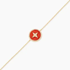 Bracelet Or Jaune Sweet Rosace Oxyde Zirconium