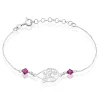 Bracelet Oumoul Argent Blanc Pierre De Synthese