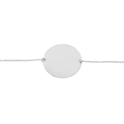Bracelet Pastille Gravable Or Blanc