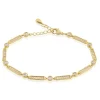 Bracelet Plaqué Or Epilobe Oxydes De Zirconium