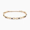 Bracelet Plaqué Or Kelian Oxydes De Zirconium Et Pierres Bleues