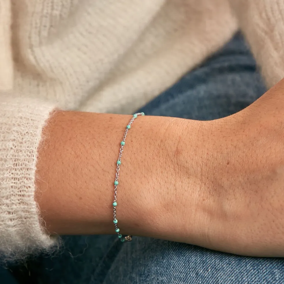 Bracelet Polka Argent Blanc
