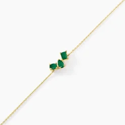 Bracelet Quincey Or Jaune Emeraude