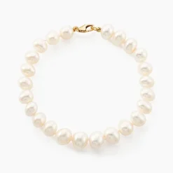 Bracelet Rose-martheae Or Jaune Perle De Culture D'akoya