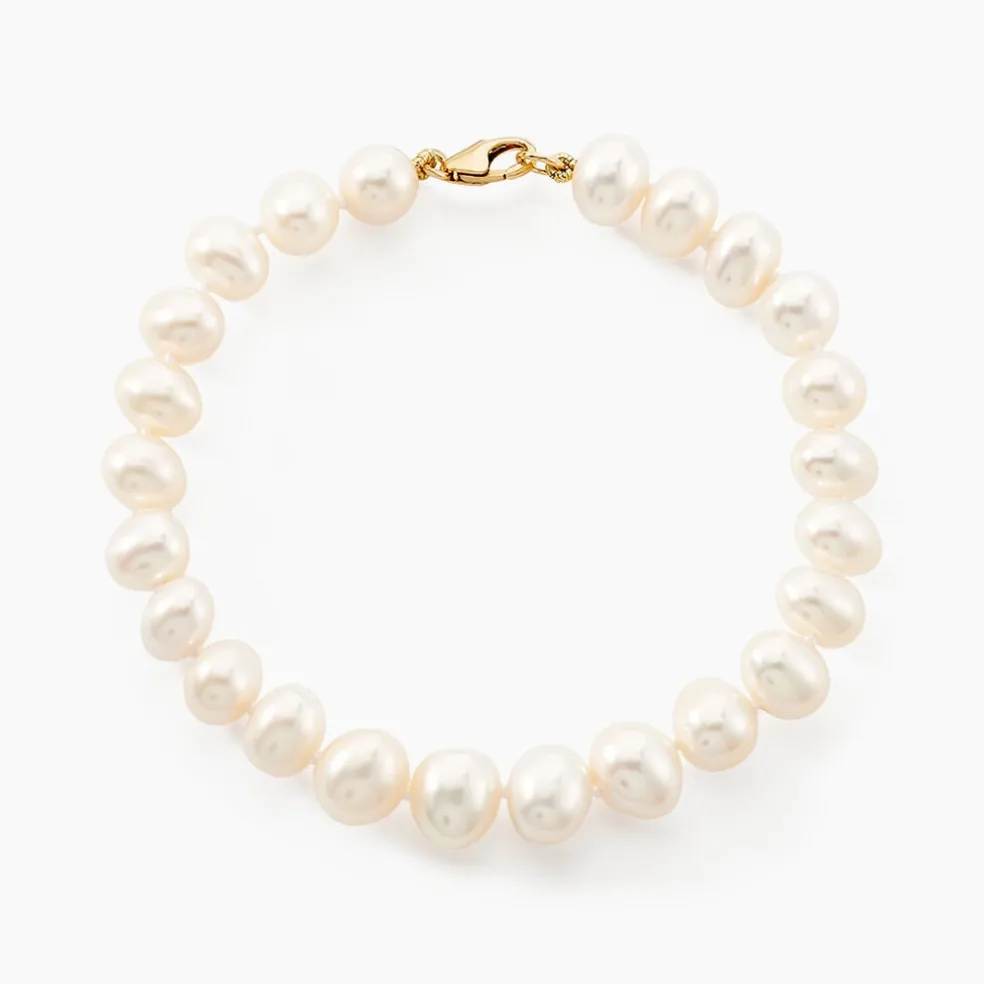Bracelet Sajdaae Or Jaune Perle De Culture D'akoya