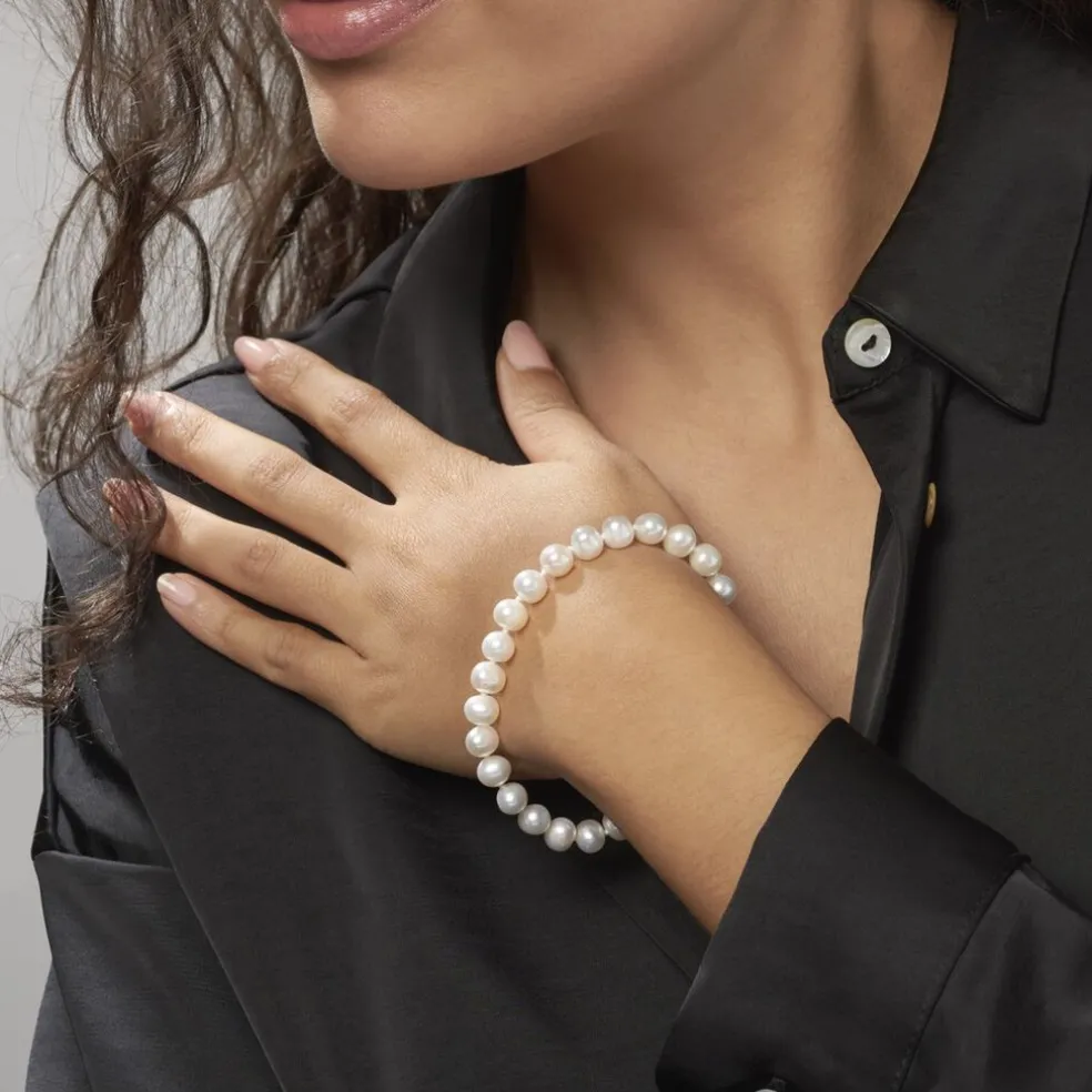Bracelet Sajdaae Or Jaune Perle De Culture D'akoya