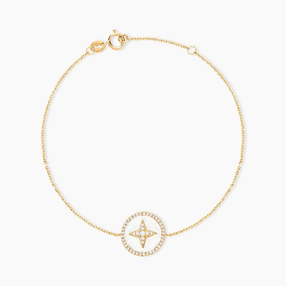 Bracelet Sweet Rosace Or Jaune Oxyde De Zirconium