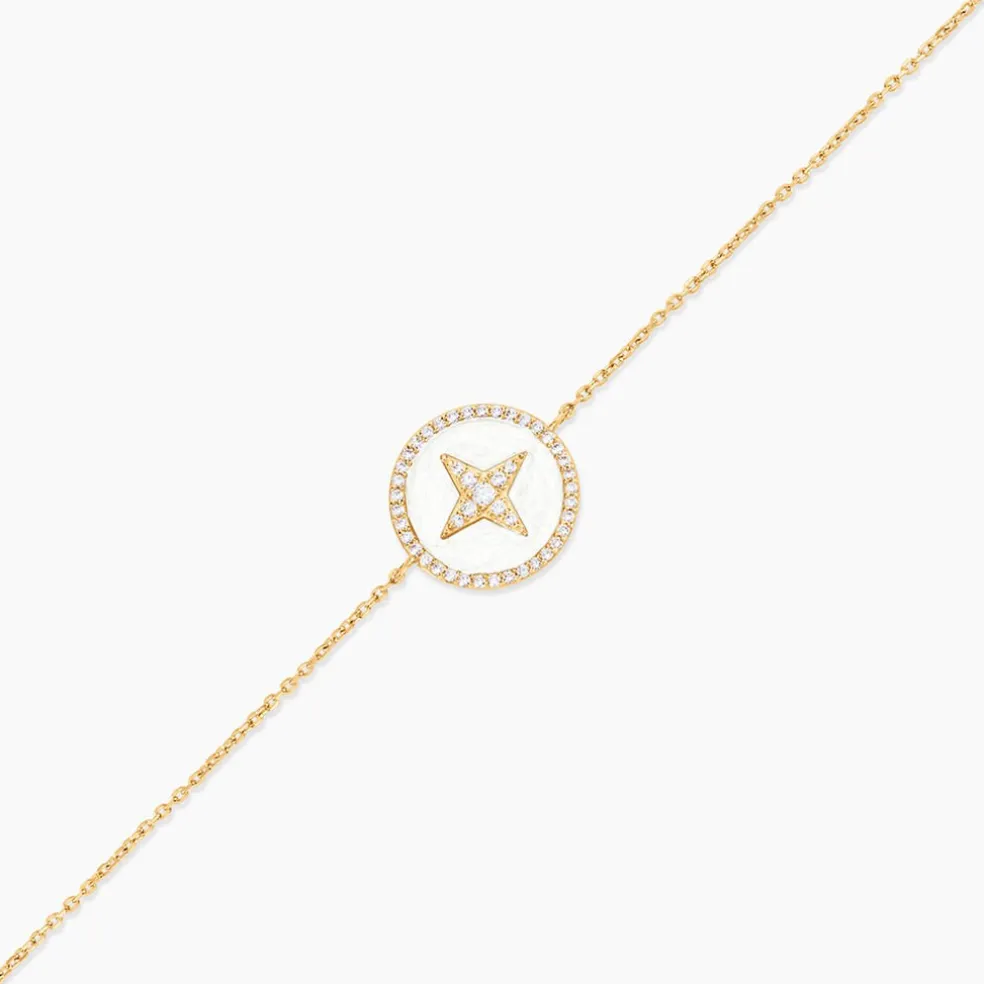 Bracelet Sweet Rosace Or Jaune Oxyde De Zirconium