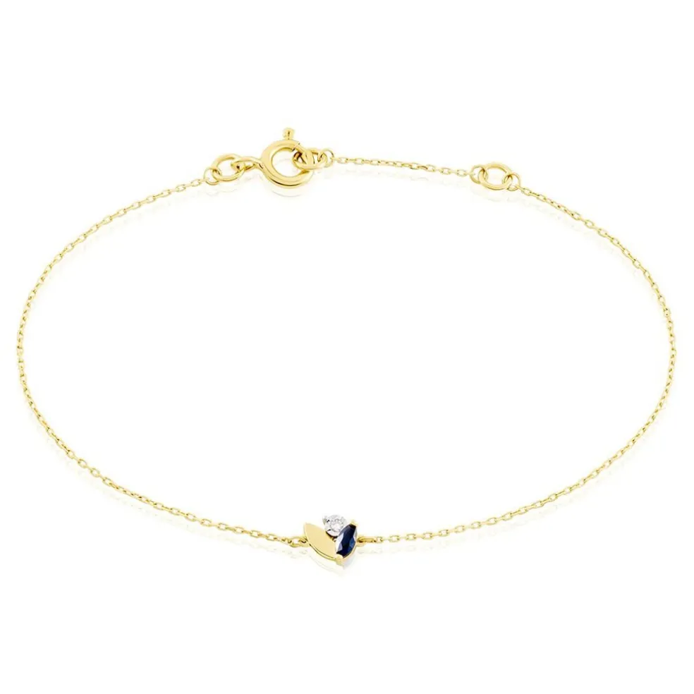 Bracelet Tameka Or Bicolore Saphir Diamant