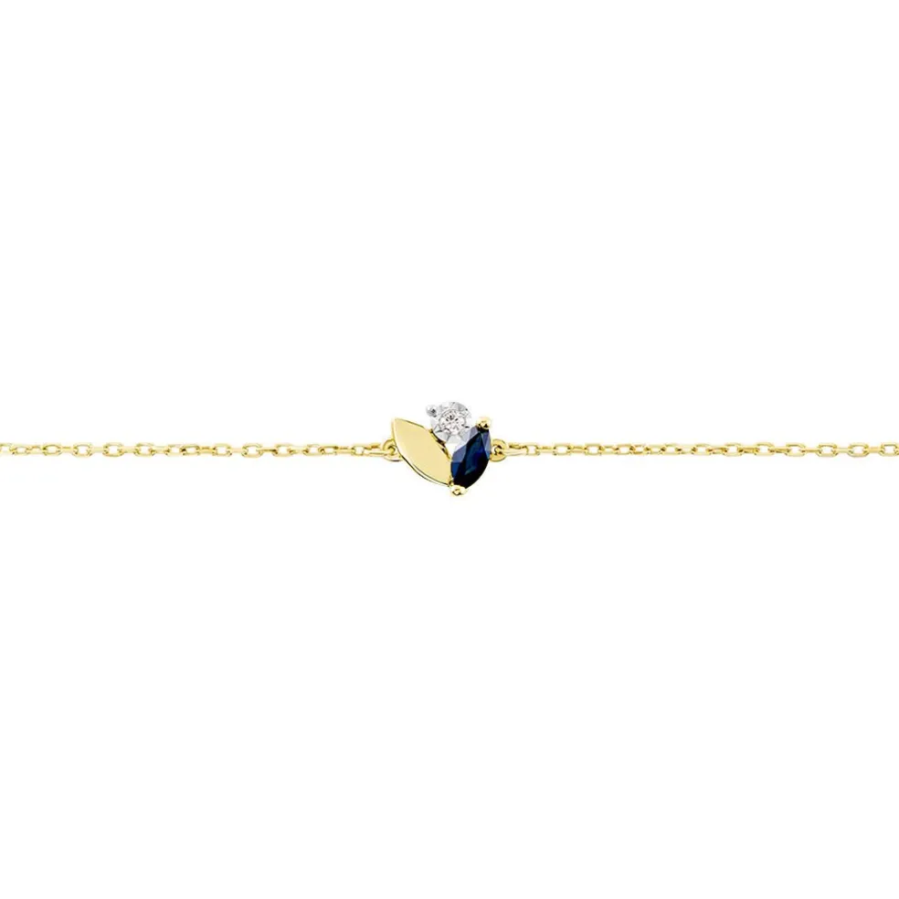 Bracelet Tameka Or Bicolore Saphir Diamant
