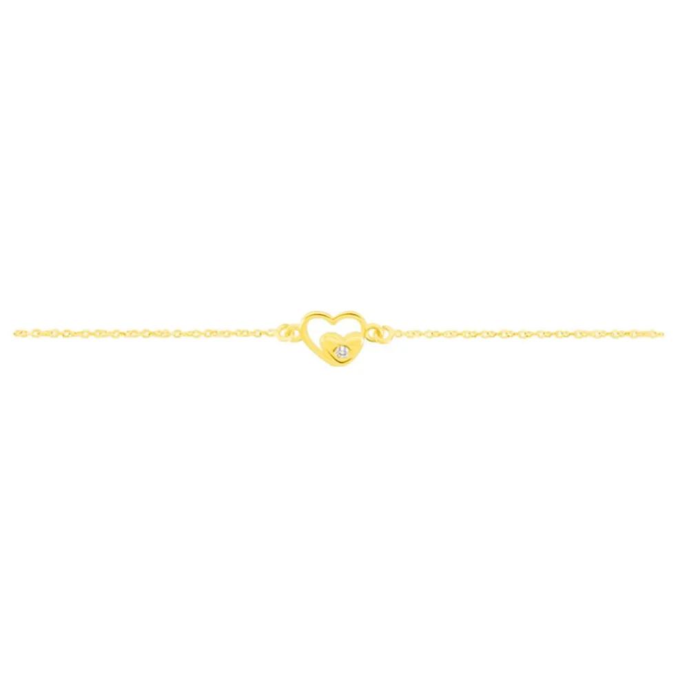 Bracelet Terentille Coeur Or Jaune Oxyde De Zirconium