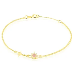 Bracelet Terrie Or Jaune Calcedoine Et Oxyde De Zirconium