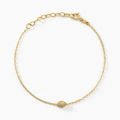 Bracelet Tiwa Argent Jaune Oxyde De Zirconium