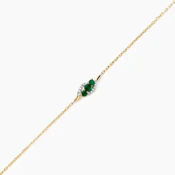 Bracelet Trinitie Or Jaune Emeraude Diamant