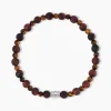 Bracelet Younes Acier Argenté Oeil De Tigre