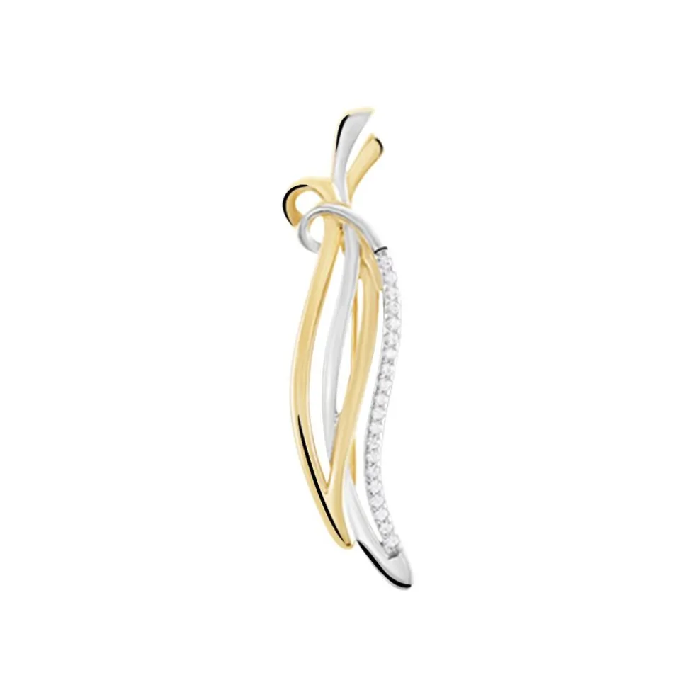 Broche Annaline Plaqué Or Jaune Oxyde De Zirconium