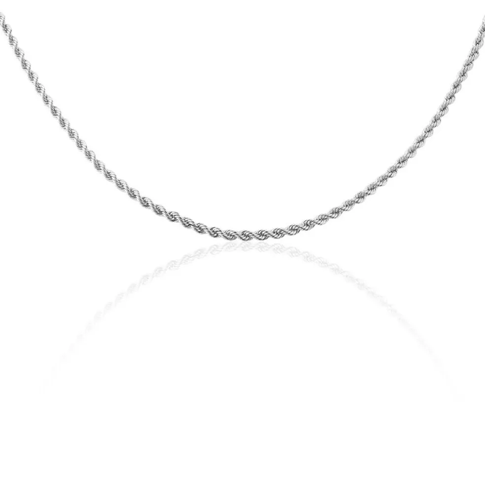 Chaine Jerry Maille Corde Or Blanc